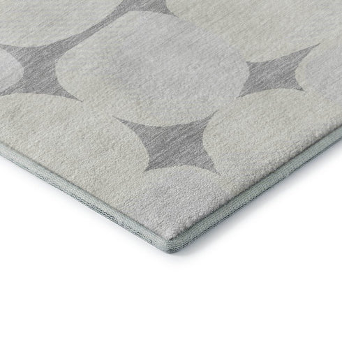 9' X 12' Gray And Ivory Abstract Geometric Washable Area Rug With UV Protection
