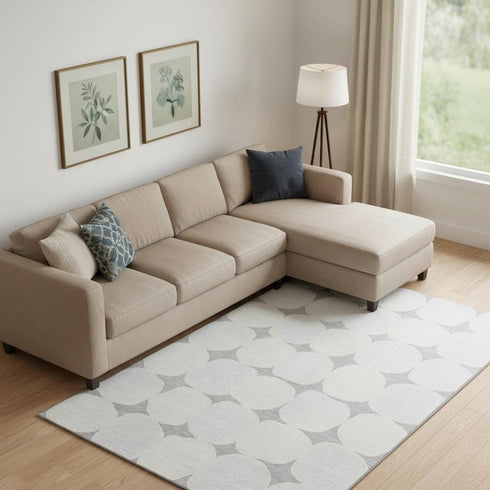 9' X 12' Gray And Ivory Abstract Geometric Washable Area Rug With UV Protection