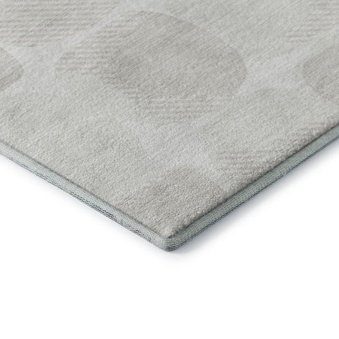5' X 8' Ivory And Beige Abstract Geometric Washable Area Rug With UV Protection