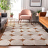 9' X 12' Rust And Ivory Abstract Geometric Washable Area Rug With UV Protection