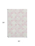 5' X 8' Pink And Ivory Abstract Geometric Washable Area Rug With UV Protection