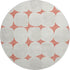 8' Salmon And Ivory Abstract Geometric Washable Round Rug With UV Protection
