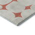 8' Salmon And Ivory Abstract Geometric Washable Round Rug With UV Protection