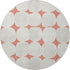 8' Salmon And Ivory Abstract Geometric Washable Round Rug With UV Protection