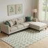 8' X 10' Artichoke Green And Ivory Geometric Washable Area Rug With UV Protection