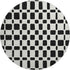 8' Black And Ivory Geometric Washable Round Rug With UV Protection