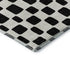 8' Black And Ivory Geometric Washable Round Rug With UV Protection