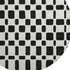 8' Black And Ivory Geometric Washable Round Rug With UV Protection