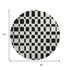 8' Black And Ivory Geometric Washable Round Rug With UV Protection