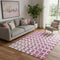 5' X 8' Blush And Ivory Geometric Washable Area Rug With UV Protection