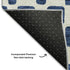 8' Navy Blue And Ivory Geometric Washable Round Rug With UV Protection