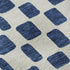 8' Navy Blue And Ivory Geometric Washable Round Rug With UV Protection