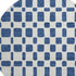 8' Navy Blue And Ivory Geometric Washable Round Rug With UV Protection