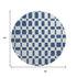 8' Navy Blue And Ivory Geometric Washable Round Rug With UV Protection