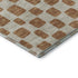5' X 8' Terra Cotta And Beige Geometric Washable Area Rug With UV Protection
