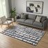 5' X 8' Black And Silver Striped Washable Area Rug With UV Protection