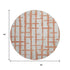 8' Coral And Beige Striped Washable Round Rug With UV Protection