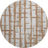 8' Rust And Beige Striped Washable Round Rug With UV Protection