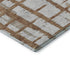 8' Rust And Beige Striped Washable Round Rug With UV Protection