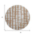 8' Rust And Beige Striped Washable Round Rug With UV Protection
