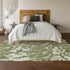 8' X 10' Green And Ivory Animal Print Washable Area Rug With UV Protection