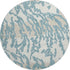 8' Teal And Ivory Animal Print Washable Round Rug With UV Protection