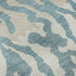 8' Teal And Ivory Animal Print Washable Round Rug With UV Protection