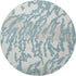 8' Teal And Ivory Animal Print Washable Round Rug With UV Protection