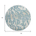8' Teal And Ivory Animal Print Washable Round Rug With UV Protection