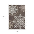 5' X 8' Chocolate And Ivory Floral Medallion Washable Area Rug With UV Protection