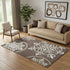 5' X 8' Chocolate And Ivory Floral Medallion Washable Area Rug With UV Protection