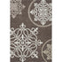 5' X 8' Chocolate And Ivory Floral Medallion Washable Area Rug With UV Protection