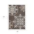 8' X 10' Chocolate And Ivory Floral Medallion Washable Area Rug With UV Protection