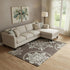 8' X 10' Chocolate And Ivory Floral Medallion Washable Area Rug With UV Protection