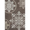 8' X 10' Chocolate And Ivory Floral Medallion Washable Area Rug With UV Protection