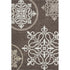 8' X 10' Chocolate And Ivory Floral Medallion Washable Area Rug With UV Protection
