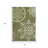 5' X 8' Olive Green Ivory And Beige Floral Medallion Washable Area Rug With UV Protection
