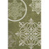 5' X 8' Olive Green Ivory And Beige Floral Medallion Washable Area Rug With UV Protection