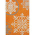 8' X 10' Orange Ivory And Gray Floral Medallion Washable Area Rug With UV Protection