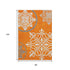 8' X 10' Orange Ivory And Gray Floral Medallion Washable Area Rug With UV Protection