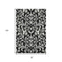 8' X 10' Black And Ivory Floral Washable Area Rug With UV Protection