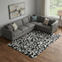 8' X 10' Black And Ivory Floral Washable Area Rug With UV Protection