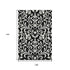9' X 12' Black And Ivory Floral Washable Area Rug With UV Protection