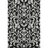 9' X 12' Black And Ivory Floral Washable Area Rug With UV Protection