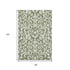 8' X 10' Fern Green And Beige Floral Washable Area Rug With UV Protection