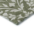 8' X 10' Fern Green And Beige Floral Washable Area Rug With UV Protection