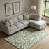 8' X 10' Fern Green And Beige Floral Washable Area Rug With UV Protection