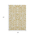 5' X 8' Gold And Ivory Floral Washable Area Rug With UV Protection