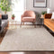 8' X 10' Ivory And Beige Floral Washable Area Rug With UV Protection