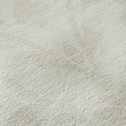 8' X 10' Ivory And Beige Floral Washable Area Rug With UV Protection